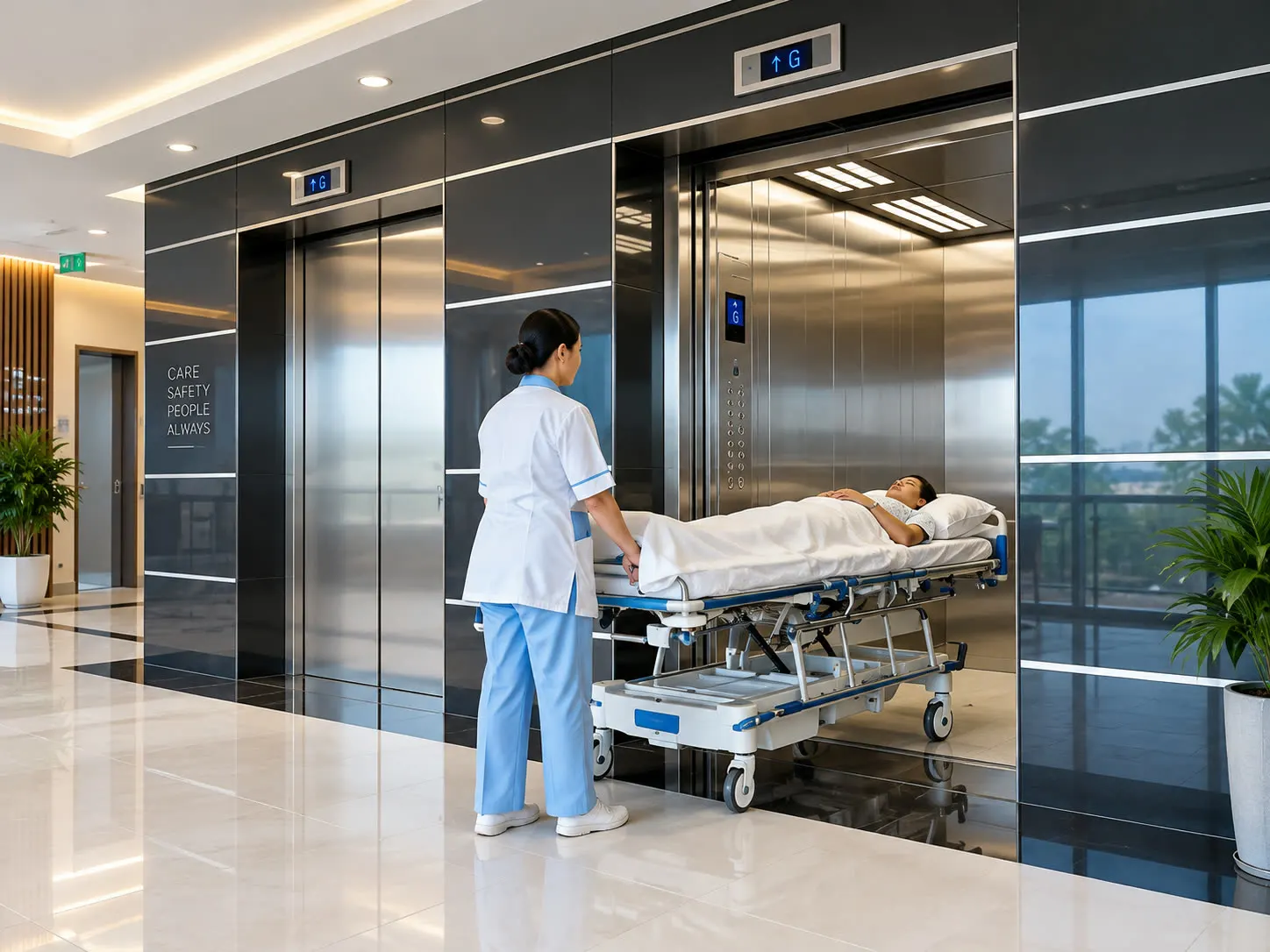Hospital lift used for patient transfer