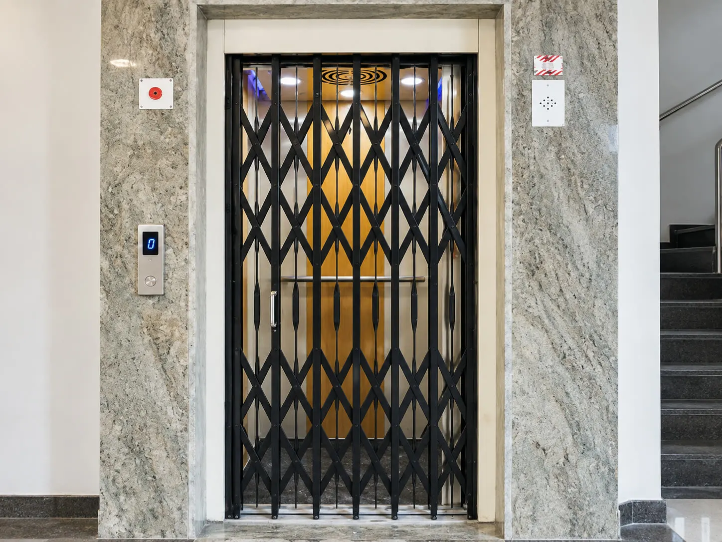 Customized exterior finish on a home lift enclosure