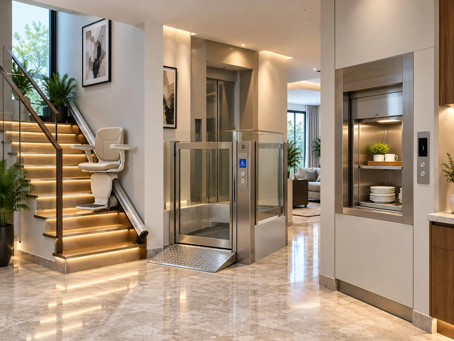 Other residential lift solutions including stairlifts and dumbwaiters