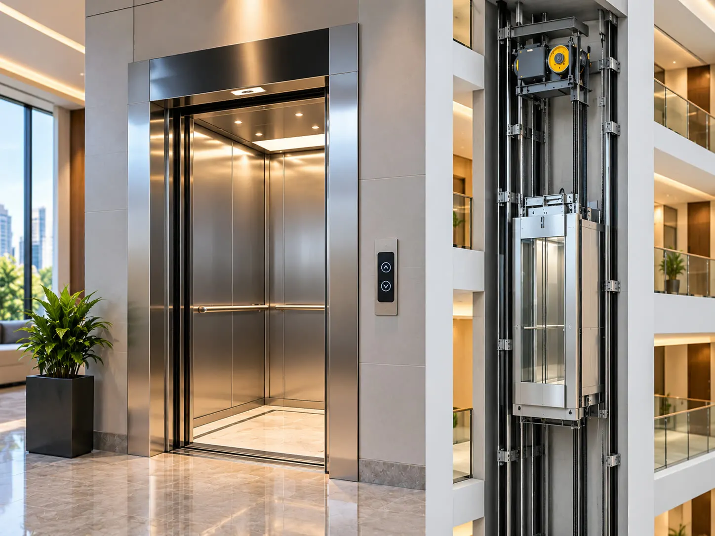 Machine-room-less lift